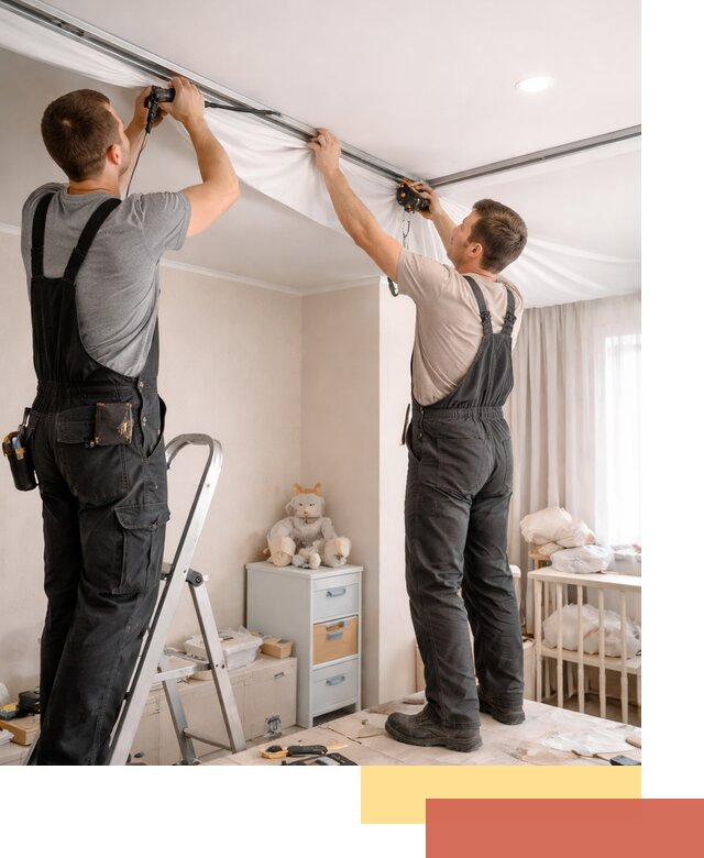 Монтаж натяжного потолка в детской комнате в Белорецке