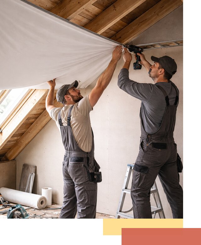 Монтаж натяжного потолка в мансарде в Белорецке