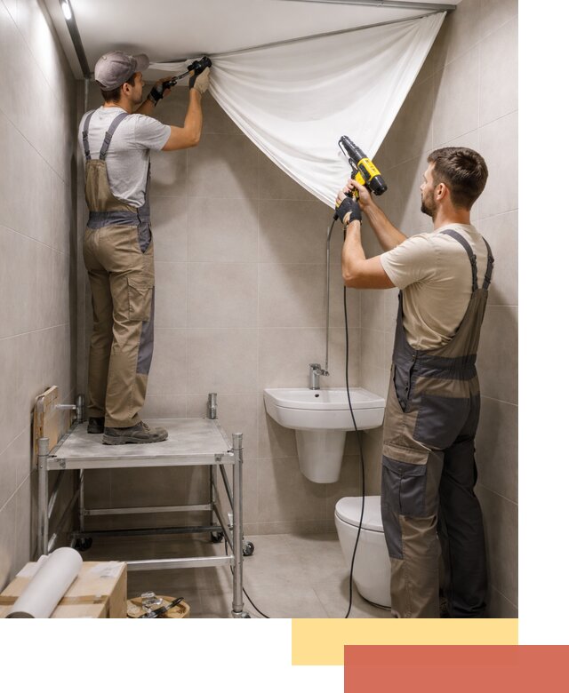 Монтаж натяжного потолка в санузле в Белорецке