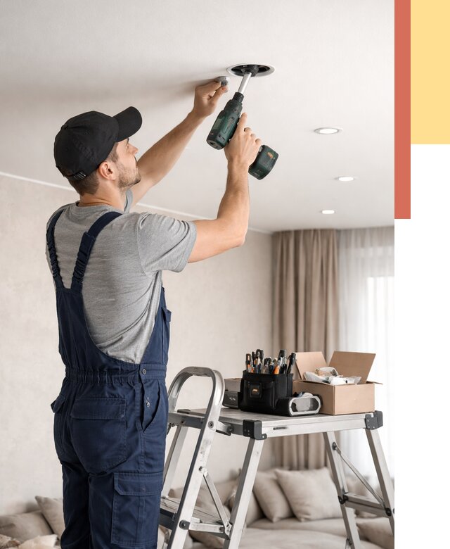 Установка и монтаж точечных светильников в натяжной потолок в Белорецке от 1825 руб. | ОТДЕЛОЧНИК-Блр