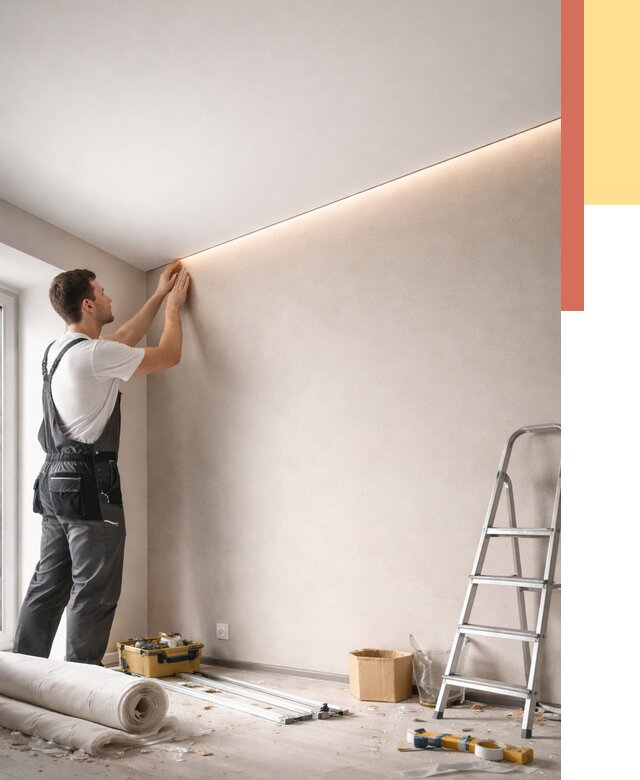 Теневые натяжные потолки в Белорецке от 8312 руб. под ключ | ОТДЕЛОЧНИК-Блр