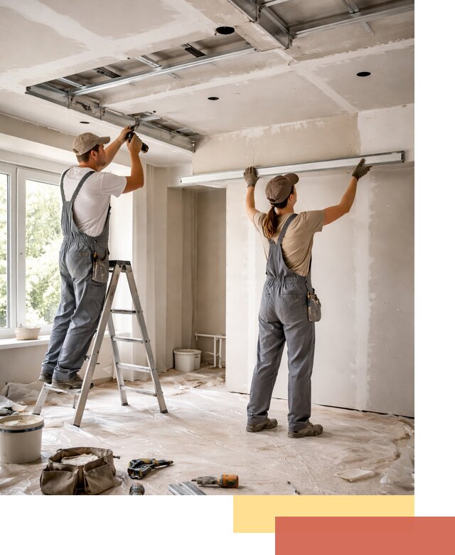 Монтаж многоуровневого потолка из гипсокартона в Белорецке