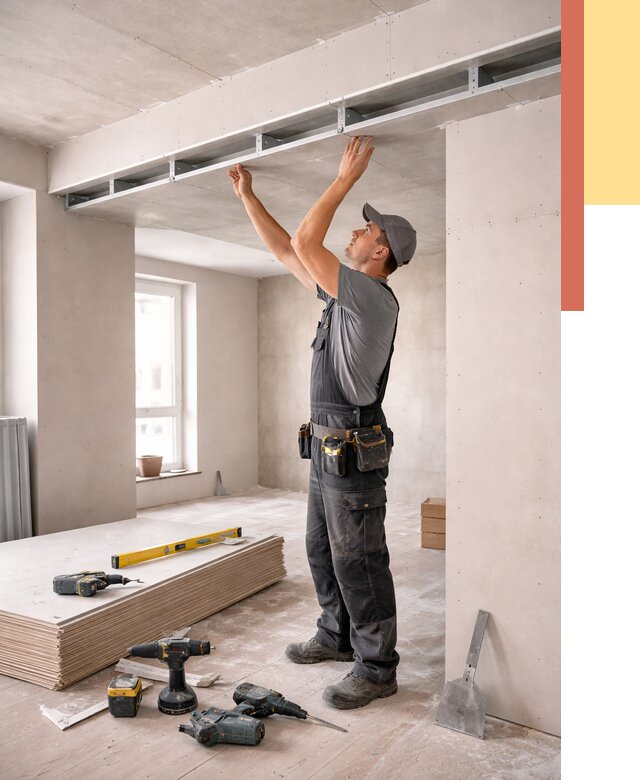 Потолок из гипсокартона с нишей в Белорецке от 1267 руб. под ключ | ОТДЕЛОЧНИК-Блр