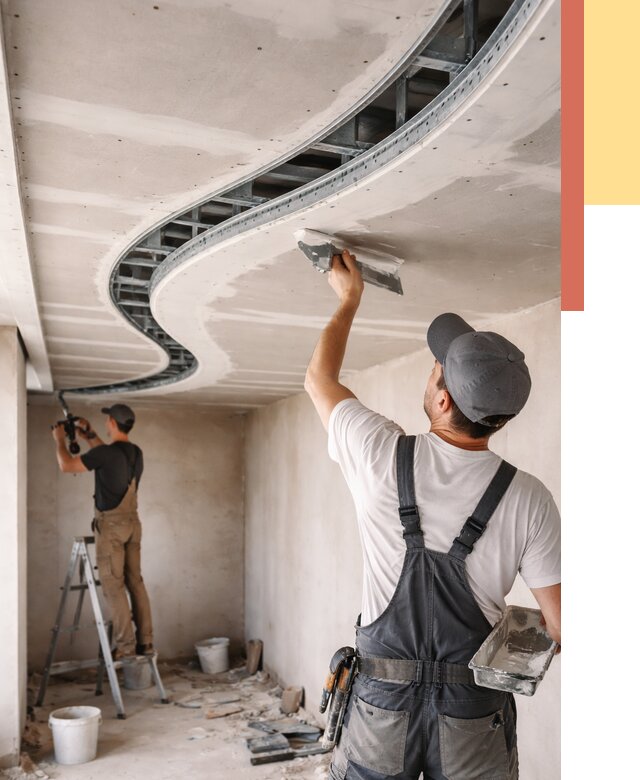 Криволинейный потолок из гипсокартона в Белорецке от 2129 руб./м2 | ОТДЕЛОЧНИК-Блр