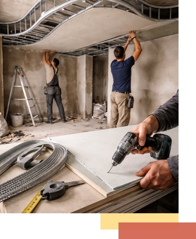 Криволинейный потолок из гипсокартона в Белорецке — монтаж и отделка