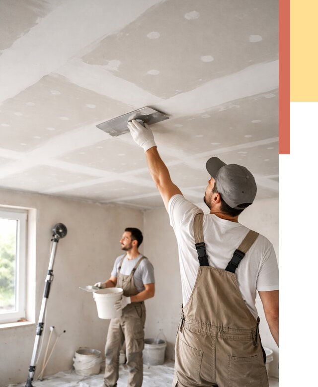 Шпаклевка потолка из гипсокартона в Белорецке от 3244 руб./м2 — услуги под ключ | ОТДЕЛОЧНИК-Блр