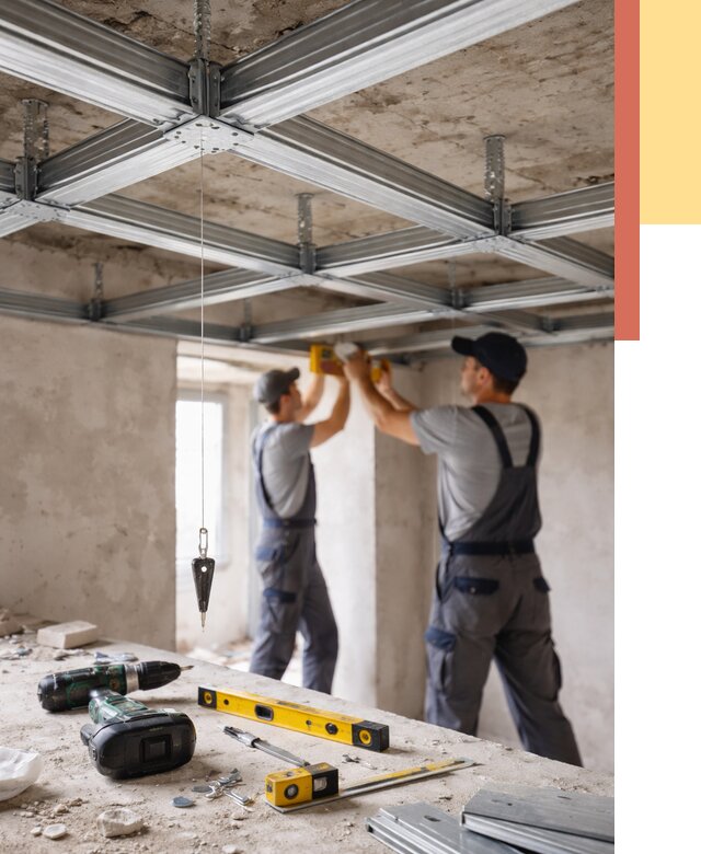Монтаж каркаса потолка из профиля в Белорецке от 4562 руб. — услуги ОТДЕЛОЧНИК-Блр