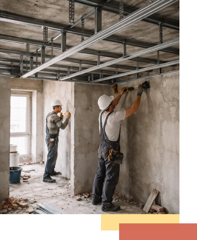 Монтаж каркаса потолка из профильного профиля в Белорецке