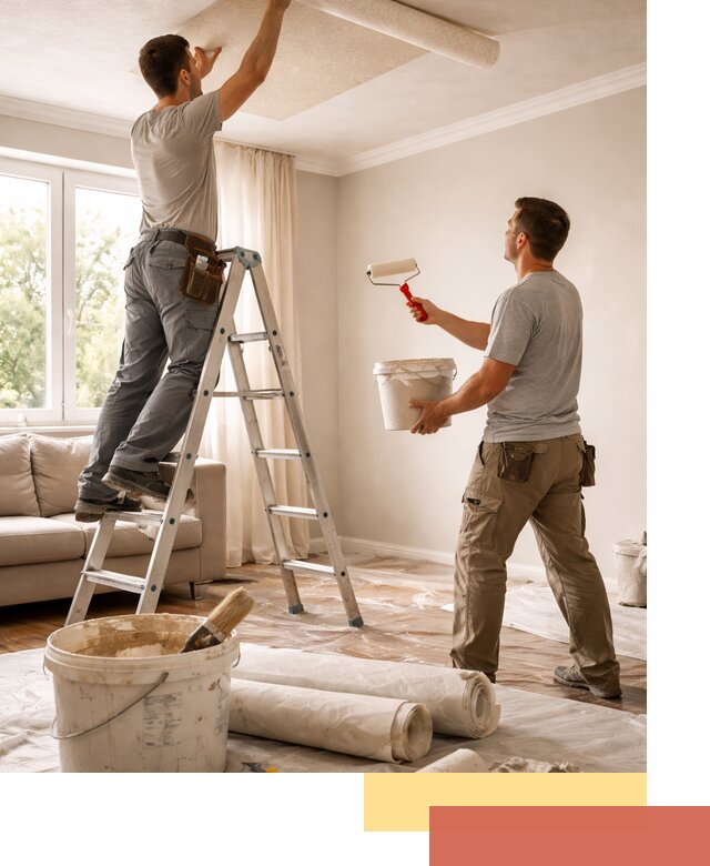 Поклейка обоев на потолок в Белорецке — качественно и быстро