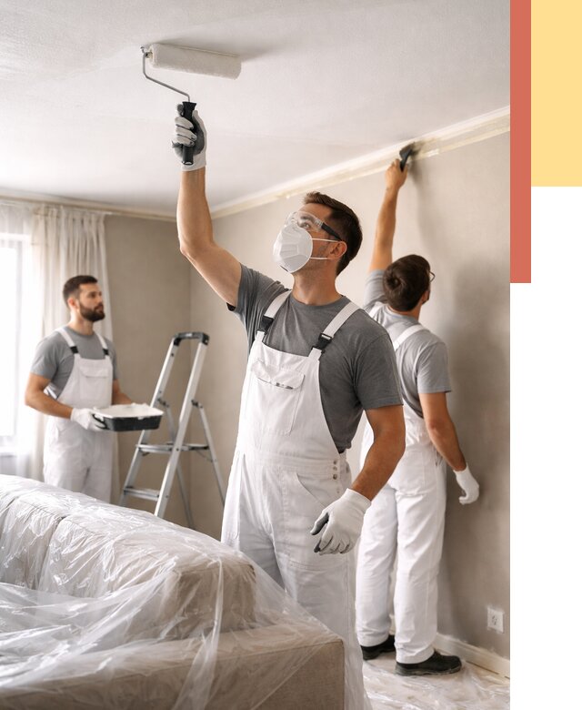 Покраска потолка водоэмельсионной краской в Белорецке от 2230 руб/м² — услуги под ключ | ОТДЕЛОЧНИК-Блр