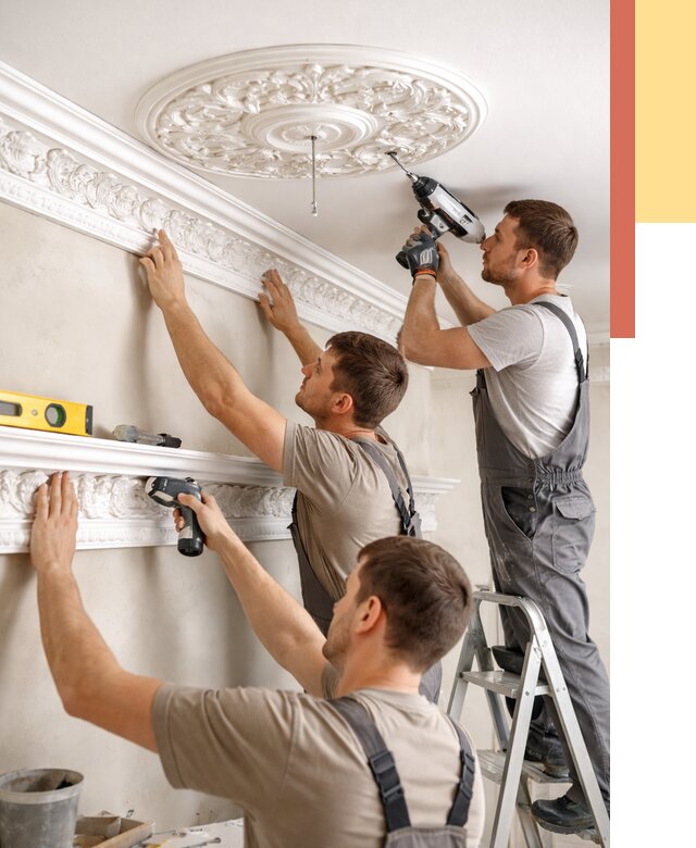 Монтаж лепнины на потолок в Белорецке от 3244 руб. быстро и недорого | ОТДЕЛОЧНИК-Блр