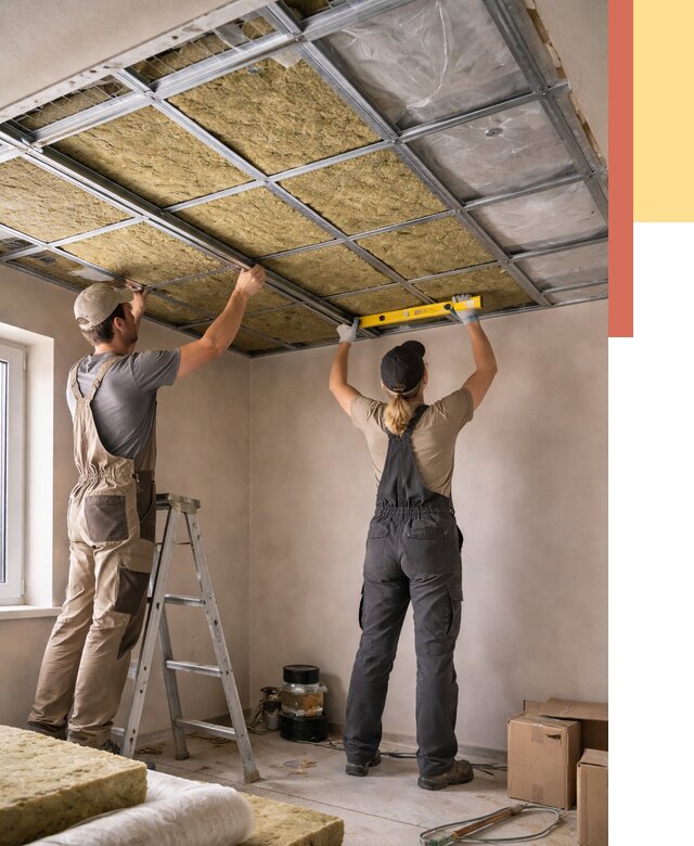 Шумоизоляция потолка в Белорецке от 1267 руб. под ключ — услуги ОТДЕЛОЧНИК-Блр